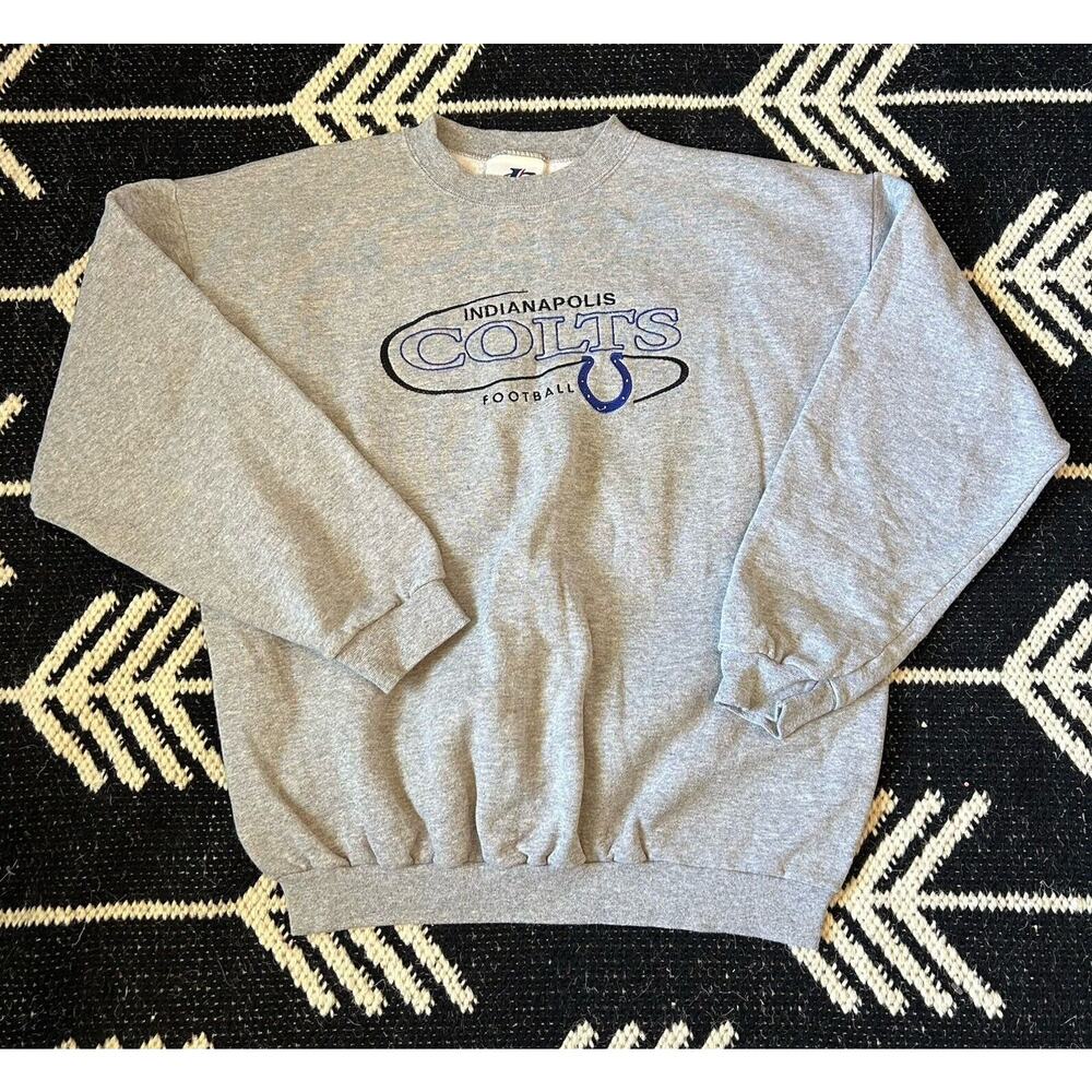 Vintage 90s Logo Athletic Indianapolis Colts Crewneck Sweatshirt Size Large L